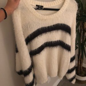 Furry fuzzy long sleeve sweater